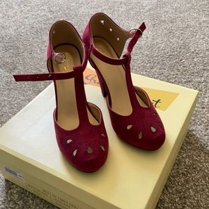 Burgundy Suede Heels